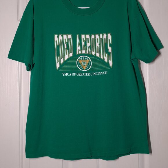 VINTAGE YMCA of Greater Cincinnati: Coed Aerobics USED Shirt (M, Single Stitch) - Picture 6 of 9